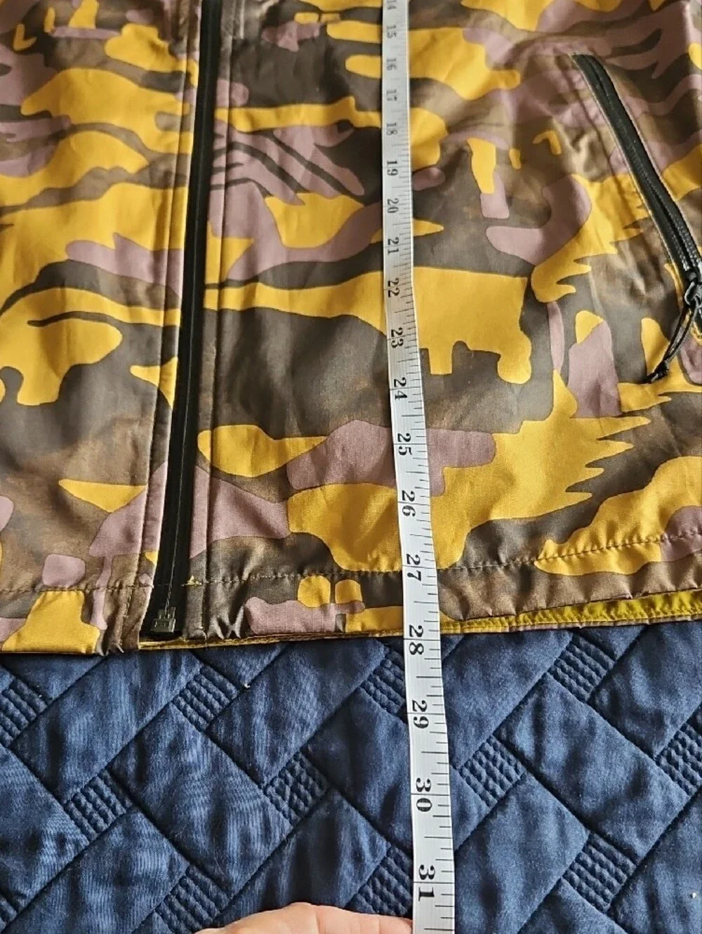 The North Face Yellow & Green, Brown Camo Hooded Windbreaker